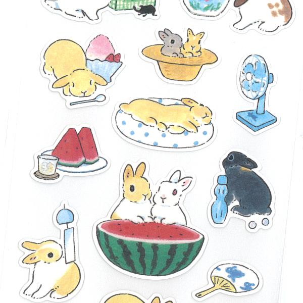 アクティブコーポレーション 夏柄 ペーパーシール うさぎさんと夏休み