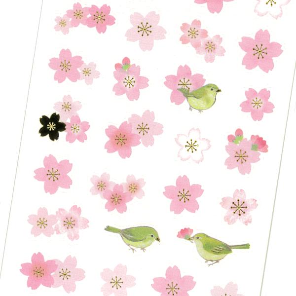 春いろ和風シール 桜と鶯 サクラ ウグイス 金箔押し加工 春柄 可愛い 手帳 デコ 日本製 ありしろ雑貨店yahoo 店 通販 Yahoo ショッピング