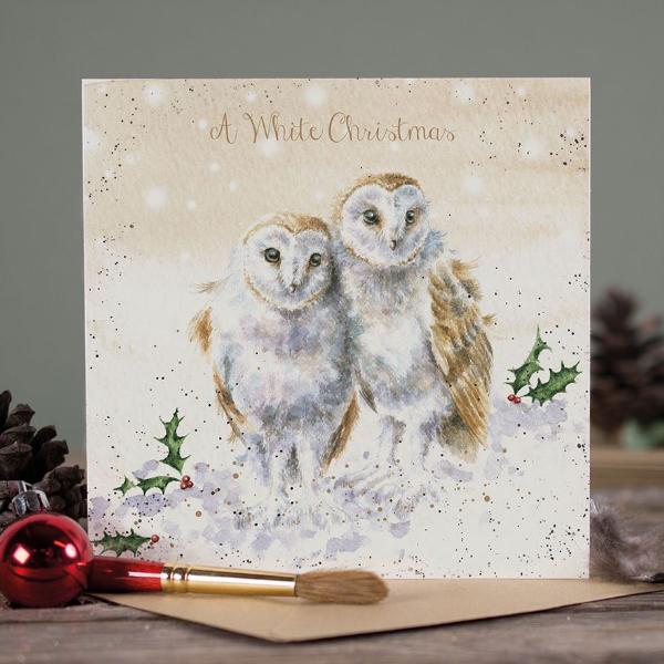 クリスマス　しろくまとふくろう クリスマスカード White Christmas / フクロウ 封筒付き