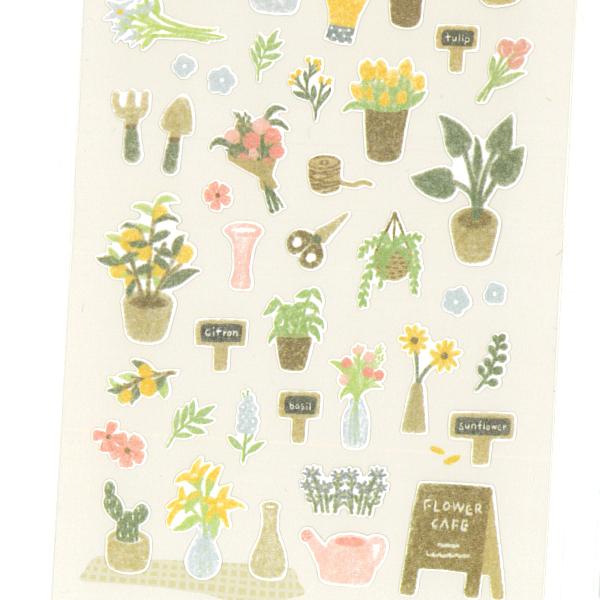 スワテリエ Flower cafe シール / お花 紙ステッカー 手帳