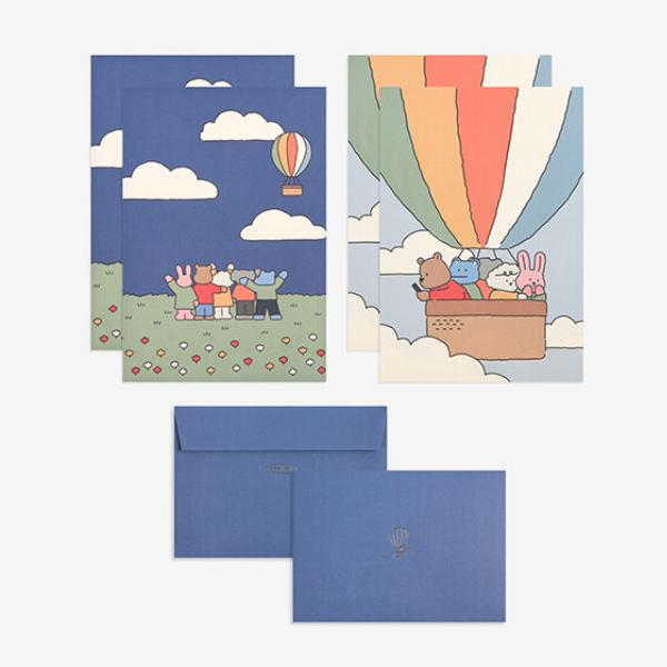 レターセット 03 Hot Air Balloon 可愛い 気球 動物 便箋 封筒付き エンボス加工 デコレクションズ Dlletterm03 ありしろ雑貨店yahoo 店 通販 Yahoo ショッピング