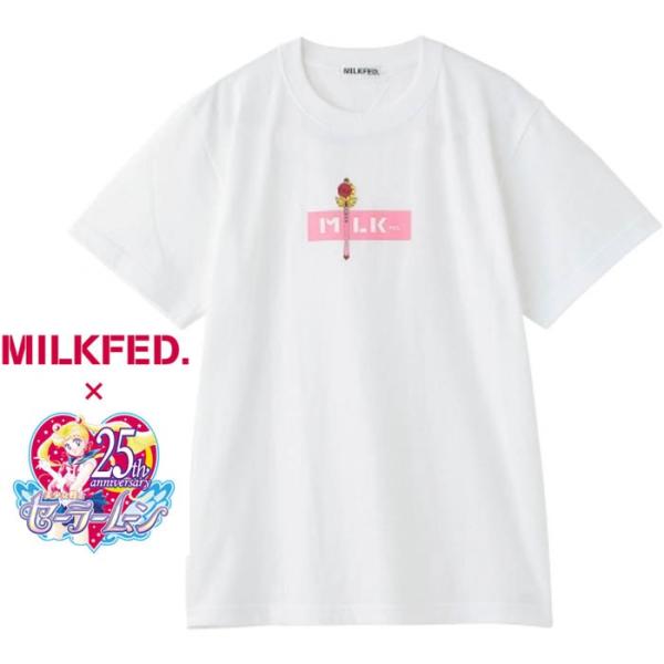 クーポン対象 セール ミルクフェド セーラームーン バー ロゴ Tシャツ Milkfed X Sailor Moon Bar Ss