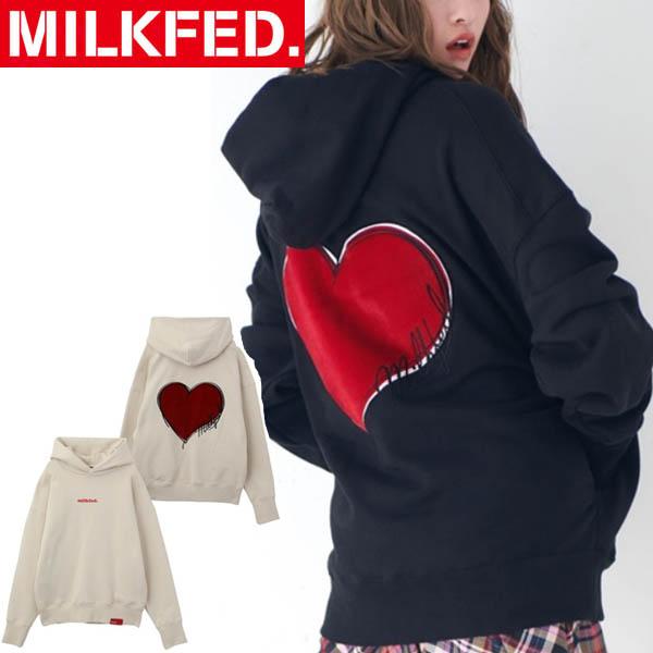 ミルクフェド Milkfed パーカー Big Heart Sweat Hoodie ビッグ ハート スウェット フーディ トップス スウェット レディース Ariel Milkfed 通販 Yahoo ショッピング