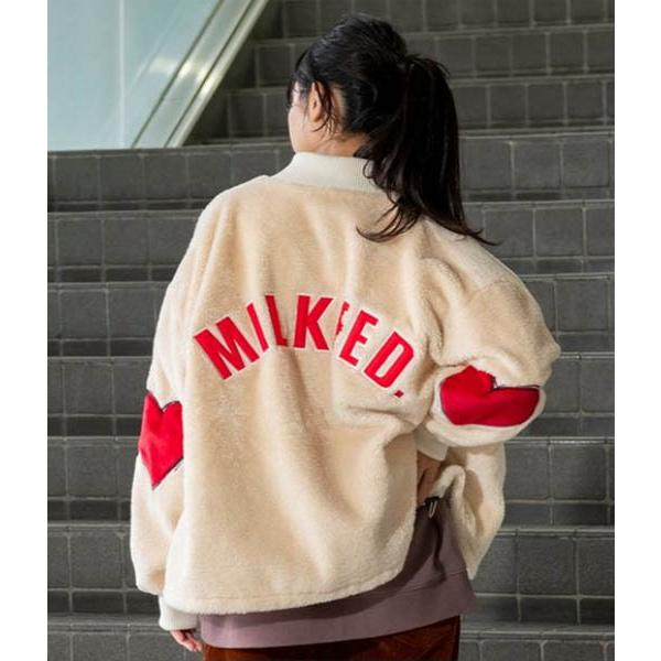 ミルクフェド Milkfed ボア アウター ブルゾン Heart Elbow Boa Jacket ハート エルボー ジャケット Milkfed 誕生日プレゼント Ariel Milkfed 通販 Yahoo ショッピング