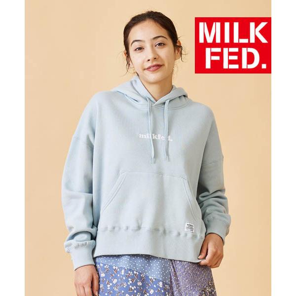 パーカー スウェット スエット ミルクフェド MILKFED CROPPED HOODIE 103223012024 フーディ レディース  クロップド丈 ブランド ロゴ