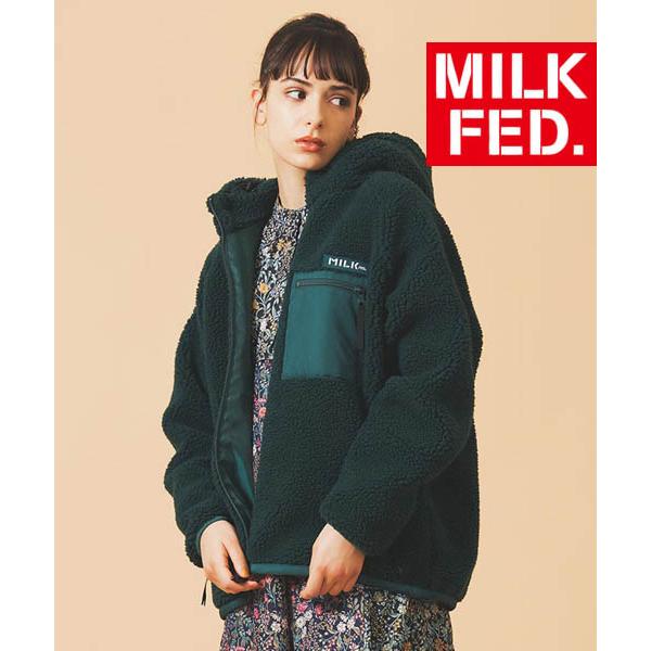 アウター コート ミルクフェド MILKFED BOA ZIP UP HOODED JACKET ボア