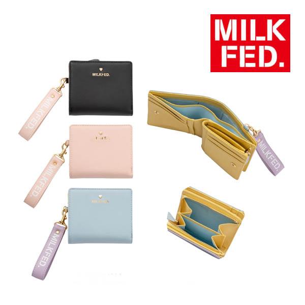 milkfed ミルクフェド  ♥︎ 財布 MILKFED.（ミルクフェド） 財布 二つ折り 白 黒 MILKFED FAUX LEATHER