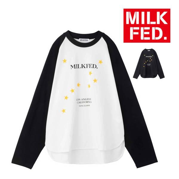 tシャツ Tシャツ ミルクフェド MILKFED CONSTELLATION RAGLAN LS TOP 