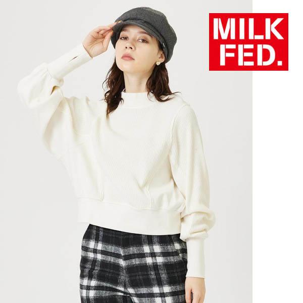 カットソー ミルクフェド MILKFED WAFFLE PANELED TOP レディース 白 グレー トップス ハイネック 柄 tシャツ Tシャツ MILKFED. カットソー ミルクフェド MILKFED WAFFLE PANELED TOP