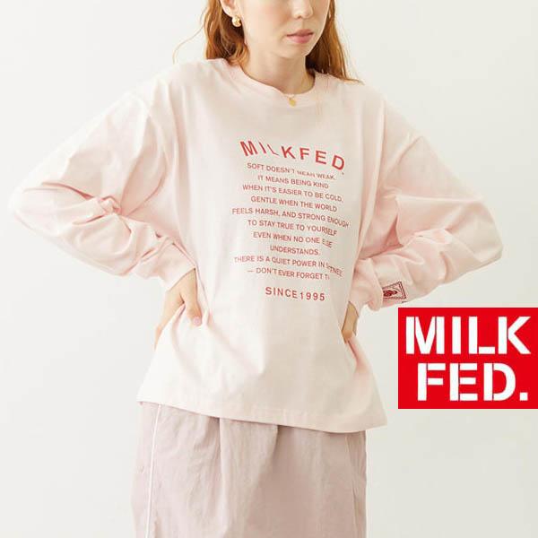 MILKFED.（ミルクフェド） tシャツ MILKFED LETTER GRAPHIC LS TEE 