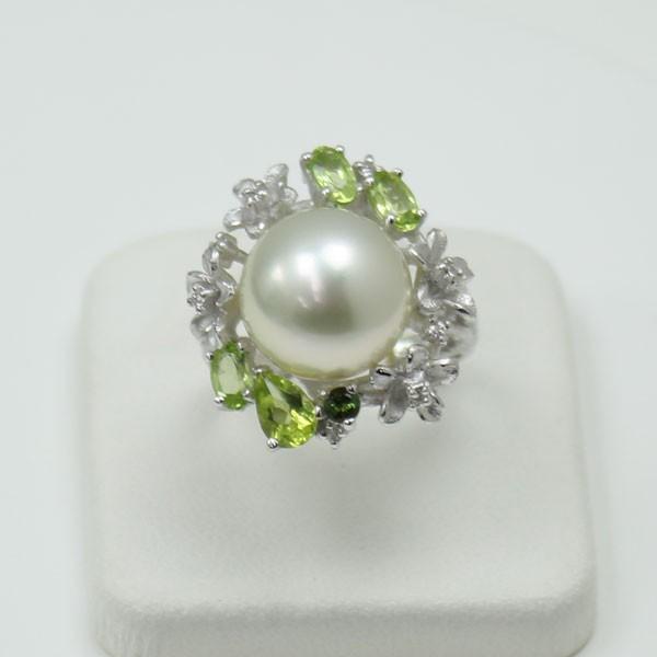 真珠 パール 指輪 リング 南洋白蝶真珠 12mm-13mm ホワイトピンク  