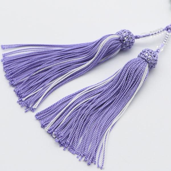 真珠 数珠 あこや真珠 数珠 7mm-7.5mm ブルーグレーカラー 新色 紫房 アコヤ本真珠 冠婚葬祭 葬儀 法事 お葬式 13709