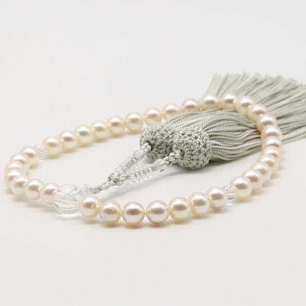 真珠 数珠 パール 念珠 あこや真珠 数珠 7 5mm 8mm ホワイトカラー 新色 グレー房 アコヤ本真珠 冠婚葬祭 葬儀 Buyee 日本代购平台 产品购物网站大全 Buyee一站式代购 Bot Online