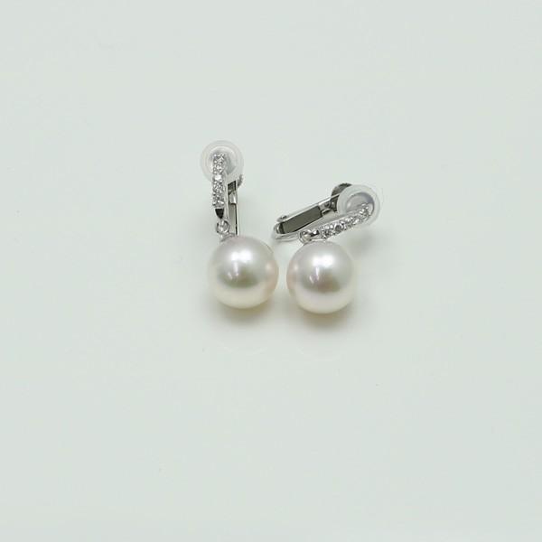真珠 パール イヤリング あこや真珠 パールイヤリング アコヤ本真珠 8mm 8 5mm ホワイトピンクカラー デザイン ダイヤ 真珠パール専門店 アリエルパール 通販 Yahoo ショッピング