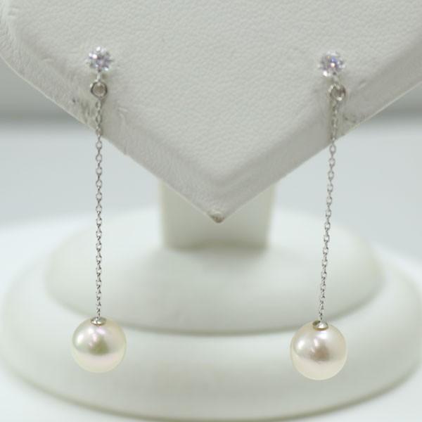 真珠 パール ロング ピアス あこや真珠 7 25mm 7 5mm ホワイトカラ ロング パール ピアス 真珠パール専門店 アリエルパール 通販 Yahoo ショッピング