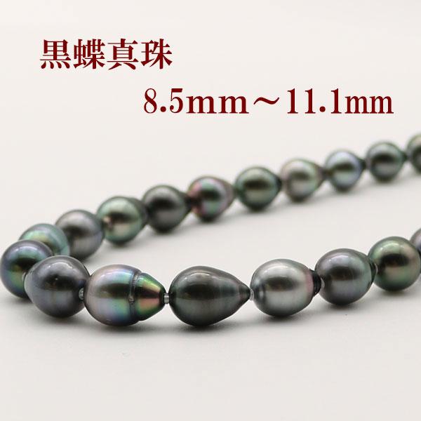 真珠 パール ネックレス 黒蝶真珠 パールネックレス 8mm-12mm 黒真珠