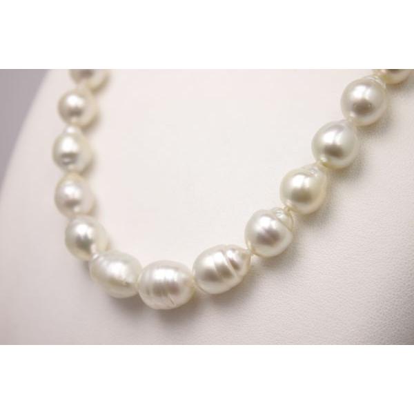 南洋真珠ホワイトバロックパールネックレス 10.5mm～16.0mm南洋白蝶バロックパールネックレス（保証書