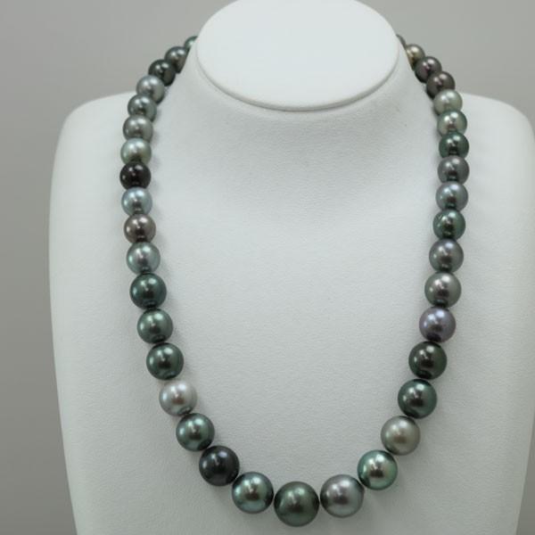 真珠 パール ネックレス 黒蝶真珠 ネックレス 南洋真珠 黒真珠 タヒチ 8mm 12mm マルチカラー パールネックレス 9351 9351 真珠パール専門店 アリエルパール 通販 Yahoo ショッピング