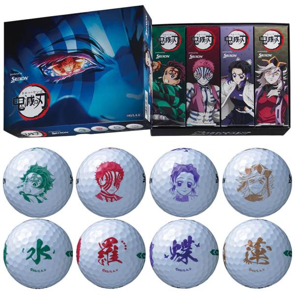 新作 2026年モデル ダンロップ　SRIXON スリクソン TRI STAR トライスター 鬼滅の刃 キャラクター ゴルフボール　1ダース（12球入り）