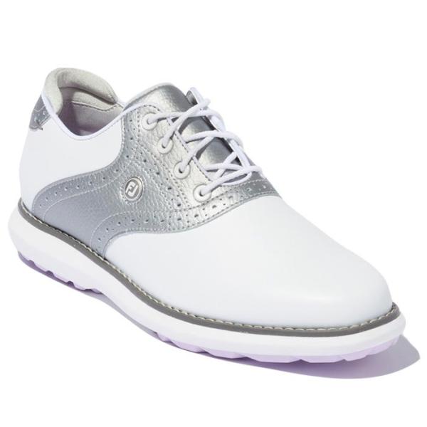 フットジョイ　レディース FJ TRADITIONS トラディションズ スパイクレス ゴルフシューズ 97897 ホワイト/シルバー [2023年モデル] FootJoy（フットジョイ） レディース FJ TRADITIONS トラディションズ