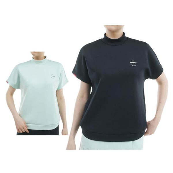 ゴルフウェア　アドミラル レディース エンボスロゴ ダンボール 半袖 モックネックシャツ ADLA513 [2025年春夏モデル] Admiral（アドミラル） セール♪ レディース エンボスロゴ ダンボール