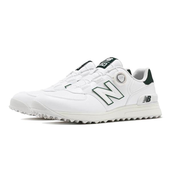新作 2026年モデル ニューバランス ユニセックス Golf 574 SL BOA 574 v4 ボア スパイクレス ゴルフシューズ U574B 7A5 WHITE/GREEN ゴルフ