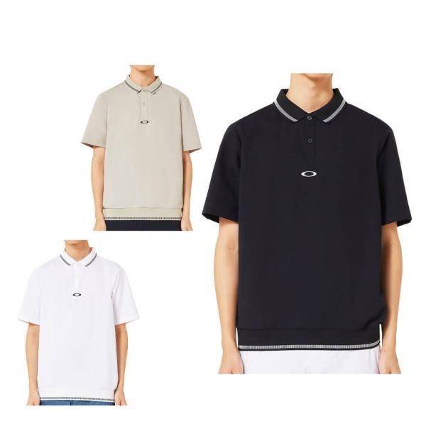 未使用級 オークリー ゴルフウェア ポロシャツ ゼブラ柄 Lサイズ 白黒 総柄 OAKLEY セール♪ オークリー メンズ ロゴプリント 半袖 リブ衿