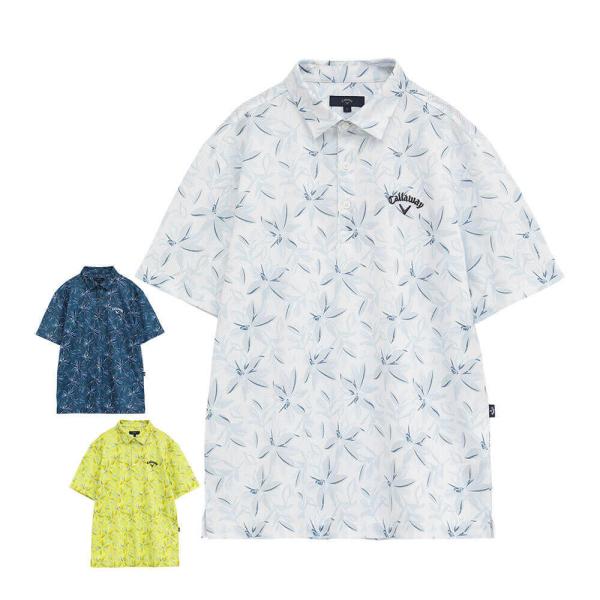 ゴルフウェア　キャロウェイ メンズ かざあなメッシュ フラワープリント 半袖 ポロシャツ C25234104 [2025年モデル] Callaway（キャロウェイ） セール♪ メンズ かざあなメッシュ フラワー