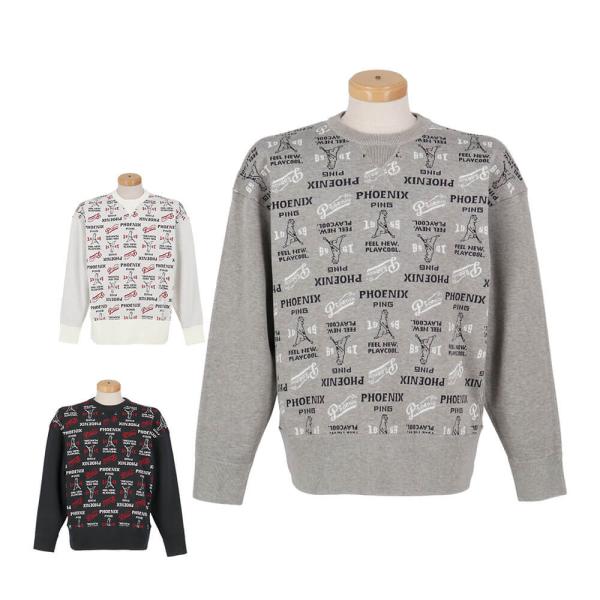 ゴルフウェア　ピンゴルフ メンズ ジャカード 長袖 クルーネック ニット プルオーバー 621-5270002 [2025年秋冬モデル] PING（ピン） セール♪ ピンゴルフ メンズ ジャカード 長袖 クルー