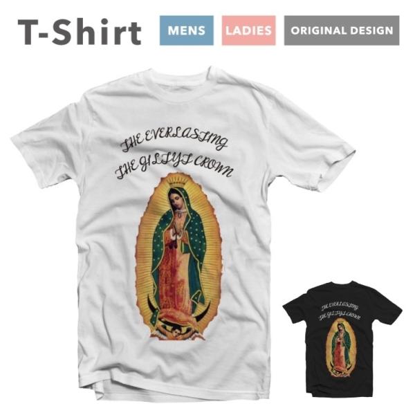 Tシャツ メンズ レディース 半袖 おしゃれ ブラック ホワイト グレー 綿100% 5.6オンス カジュアル 聖母マリア マリア様 ステンドグラス