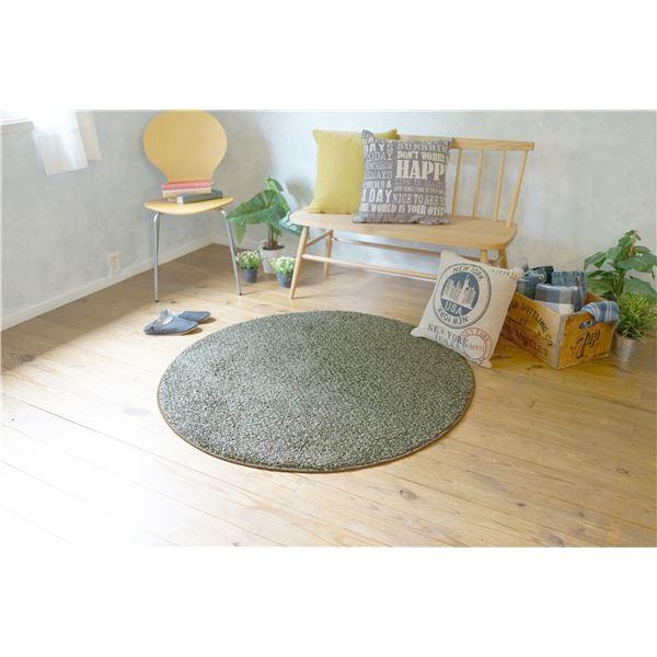 防ダニ ラグマット/絨毯 (120×120cm 円形 ブラウン) 日本製 洗える 