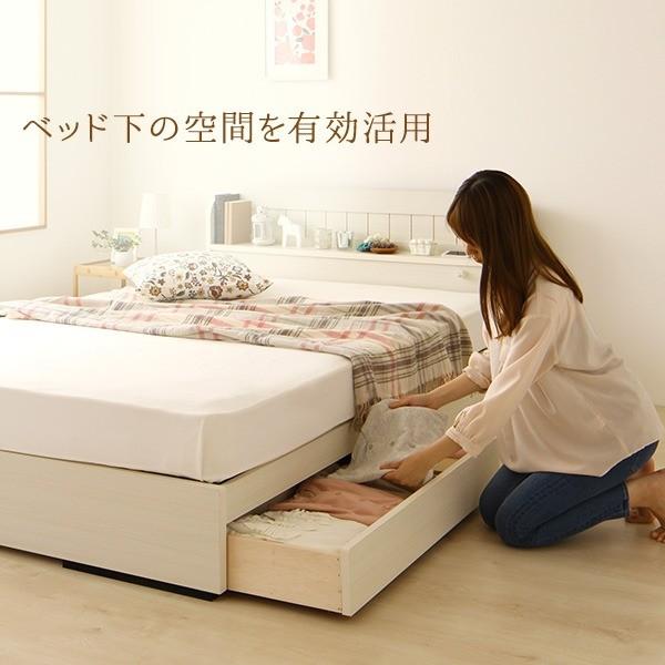 21新作モデル 収納付きベッド 宮付き コンセント付き 国産 収納ベッド ダブル ベッドフレームのみ カントリー調 姫系 カモミーユ ホワイト 白 注目の福袋をピックアップ