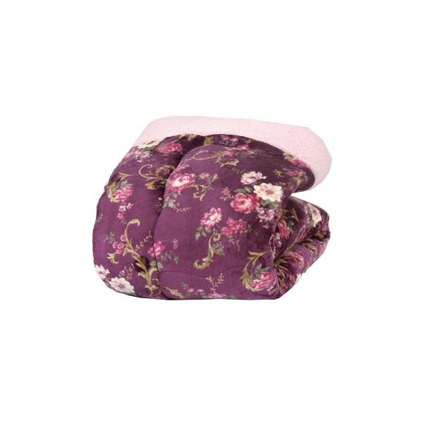 あったかボリューム 掛け布団 寝具 シングル ワイン 花柄 驚きの値段で 寝室 衿裏地付き 京都西川 150 210cm ベッドルーム
