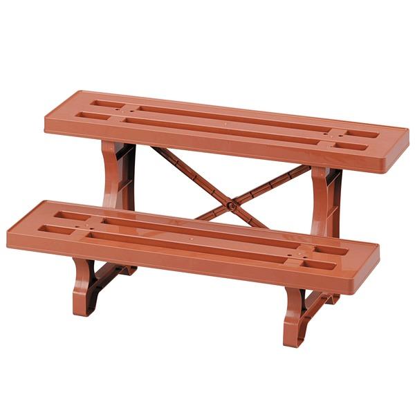 スタンド 日本製 フラワースタンド ヒナ2段600 ブラウン 1台 ガーデニング プランター置き 定番 園芸 60cm幅 プランタースタンド