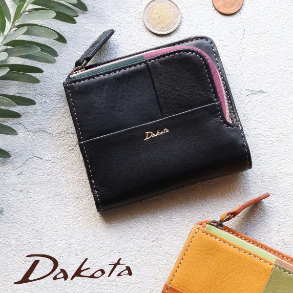 Dakota（ダコタ） 二つ折り財布 外付けL字ファスナー小銭入れ パッチ