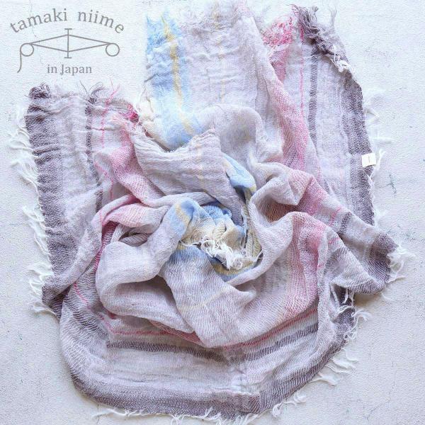 tamaki niime 播州織 コットンショールS roots shawl SMALL 44×118cm
