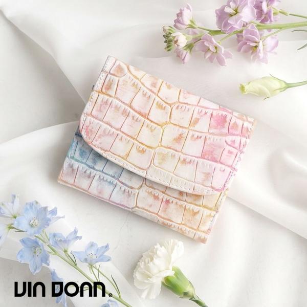 VIADOAN（ヴィアドアン） 二つ折り財布 ミニ財布 ボックス型小銭入れ
