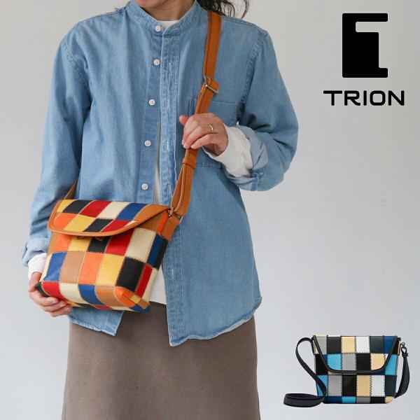 トライオン　ショルダーバック ショルダーバッグ フラップミニショルダー マルチカラー グラブレザー
