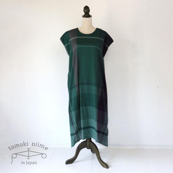 tamaki niime ワンピース 播州織 Aライン コットン fuwa-T LONG 全て