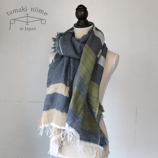 tamaki niime 播州織 ウールコットンショールM roots shawl MIDDLE 55