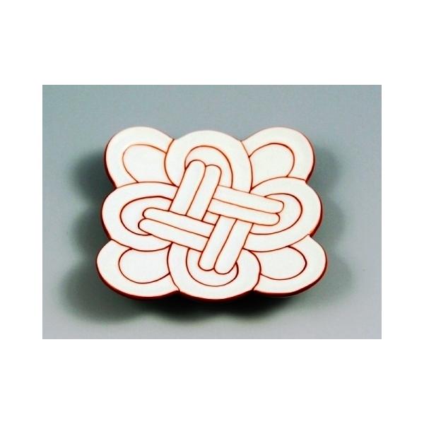 有田焼 田清窯 睦峯 白磁赤線吉祥結び 小皿 : 有田焼赤絵町 - 通販