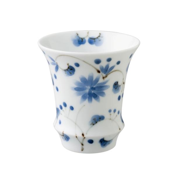 有田焼 匠の蔵 幸右エ門窯 蛍唐草 (反) SAKE GLASS(日本酒グラス