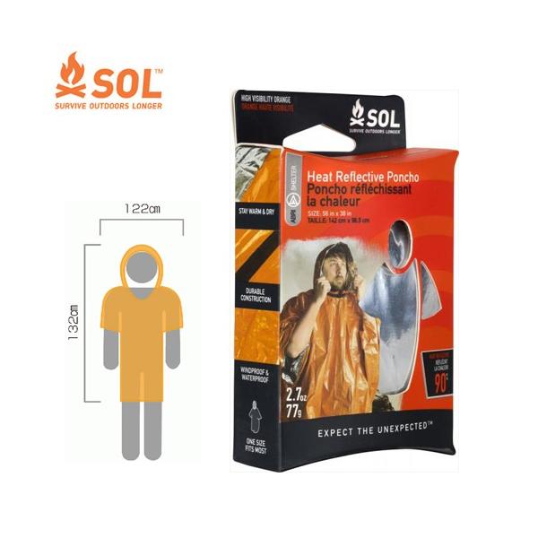 SOL (エスオーエル) Heat Reflective Poncho ヒートリフレクティブポンチョ 13220