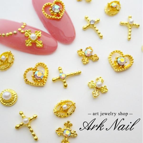 バラ売り】 ゴシックゴールドパーツ 1個 ネイルパーツ 耳つぼ