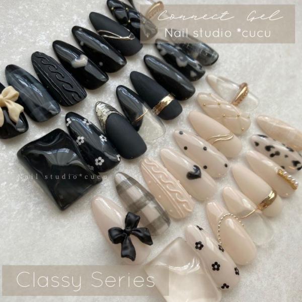 Nail studio *cucu コラボカラー 2色セット 【 ホワイト ブラック 】コネクトジェル クラッシーシリーズ  カラージェル シアーカラー 4g CUCU ベージュ ミルキー