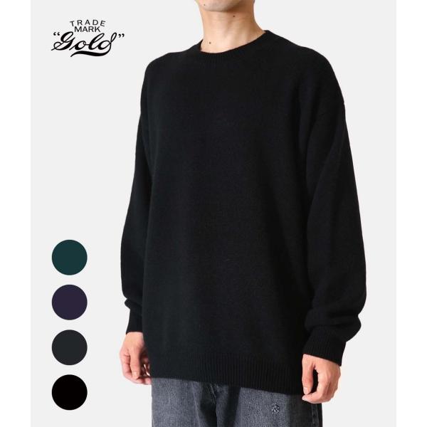トップス GOLD PURE CASHMERE CREWNECK KNIT GL90200 GOLD（ゴールド）の「GOLD / ゴールド：PURE CASHMERE CREWNECK KNIT