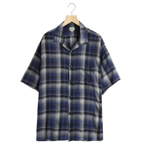 M美品 25ss GOLD RAYON CHECK S/S OPEN SHIRT GOLD / ゴールド ： RAYON CHECK S/S OPEN SHIRT 25A-GL39436