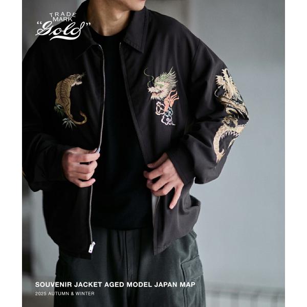 希少　Miami Dolphins 刺繍ロゴレザージャケット　未使用タグ付 GOLD / ゴールド ： 別注 SOUVENIR JACKET AGED MODEL JAPAN MAP 25B