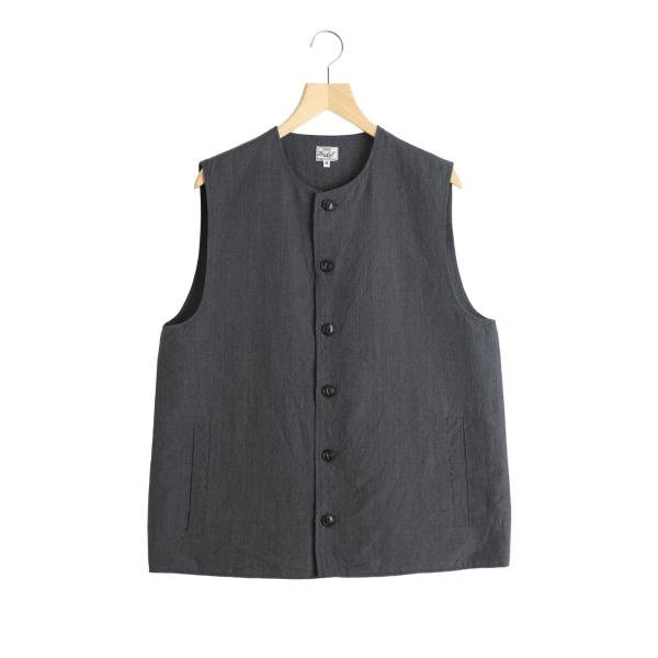 GOLD / ゴールド ： LINEN WOOL TROPICAL CREW NECK VEST 26A-GL15864