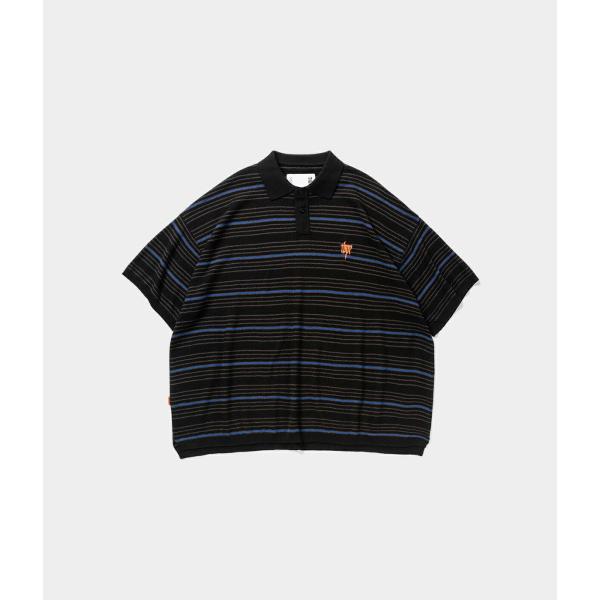 タイトブース ポロシャツ 半袖 ホワイト TIGHTBOOTH | タイトブース | RIDGE BORDER OPEN POLO |